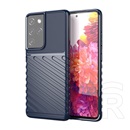 Gigapack Samsung Galaxy S23 Ultra (SM-S918) szilikon telefonvédő (közepesen ütésálló, csíkos, dombor minta) sötétkék