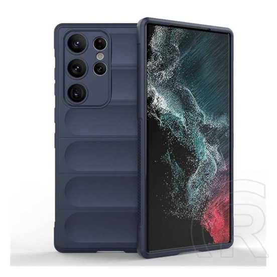 Gigapack Samsung Galaxy S23 Ultra (SM-S918) szilikon telefonvédő (közepesen ütésálló, kamera védelem, 3d minta) sötétkék