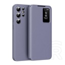 Gigapack Samsung Galaxy S23 Ultra (SM-S918) tok álló (aktív flip, oldalra nyíló, smart view cover) lila