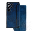 Gigapack Samsung Galaxy S23 Ultra (SM-S918) tok álló, bőr hatású (flip, légpárnás sarok, kamera védelem) sötétkék