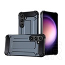 Gigapack Samsung Galaxy S24 FE (SM-S721) defender szilikon telefonvédő (ütésállóság, légpárnás sarok, fémhatás) sötétkék