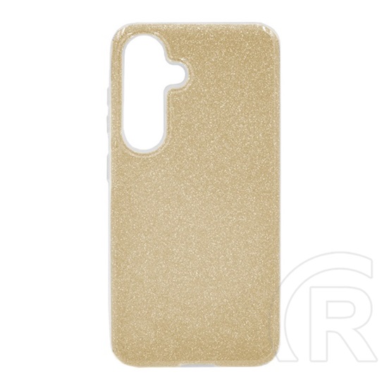 Gigapack Samsung Galaxy S24 FE (SM-S721) szilikon telefonvédő (műanyag belső, csillogó hátlap) arany