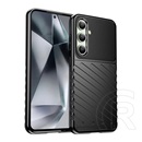 Gigapack Samsung Galaxy S24 FE (SM-S721) szilikon telefonvédő (ütésállóság, csíkos, dombor minta) fekete