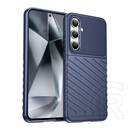 Gigapack Samsung Galaxy S24 FE (SM-S721) szilikon telefonvédő (ütésállóság, csíkos, dombor minta) sötétkék