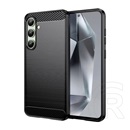 Gigapack Samsung Galaxy S24 FE (SM-S721) szilikon védő (ütésállóság, légpárnás sarok, szálcsiszolt, karbon minta) fekete