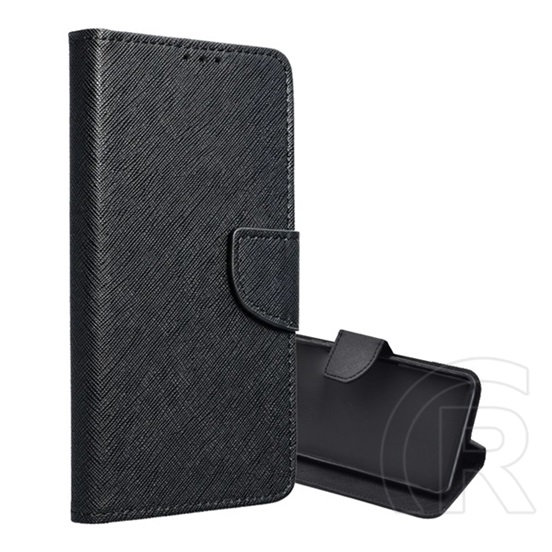 Gigapack Samsung Galaxy S24 FE (SM-S721) tok álló, bőr hatású (flip, asztali tartó, kártyazseb, textil hatás) fekete