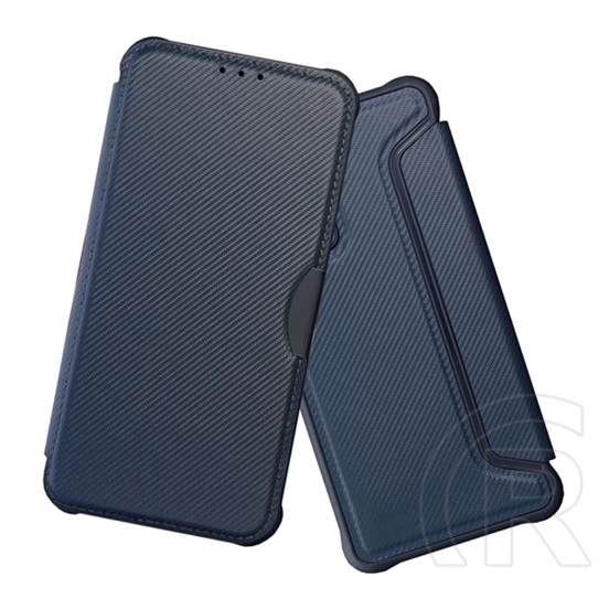Gigapack Samsung Galaxy S24 FE (SM-S721)tok (flip, ütésálló, légpárnás sarok, kameravédő, karbon minta) sötétkék
