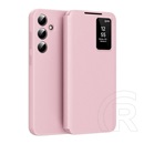 Gigapack Samsung Galaxy S24 (SM-S921) tok álló (aktív flip, oldalra nyíló, smart view cover) rózsaszín