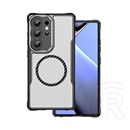 Gigapack Samsung Galaxy S24 (SM-S921) védő (ütésálló, légpárnás sarok, kameravédő, karbon minta, magsafe) fekete