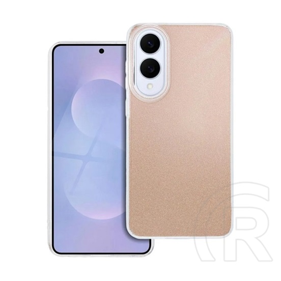 Gigapack Samsung Galaxy S25 Edge (SM-S937) szilikon telefonvédő (műanyag belső, csillogó hátlap) arany