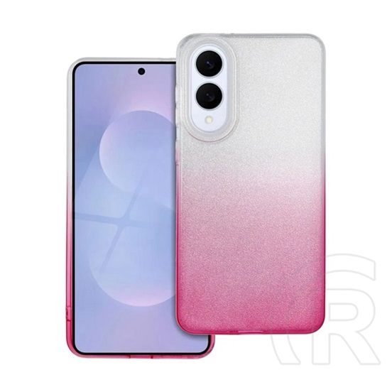 Gigapack Samsung Galaxy S25 Edge (SM-S937) szilikon telefonvédő (műanyag belső, csillogó hátlap) átlátszó/rózsaszín