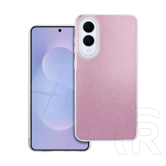 Gigapack Samsung Galaxy S25 Edge (SM-S937) szilikon telefonvédő (műanyag belső, csillogó hátlap) rózsaszín