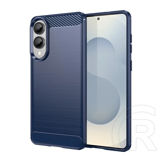 Gigapack Samsung Galaxy S25 Edge (SM-S937) szilikon védő (ütésálló, légpárnás sarok, karbon minta) sötétkék
