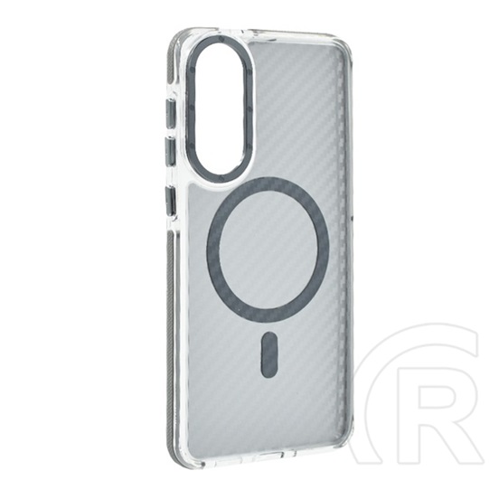 Gigapack Samsung Galaxy S25 Edge (SM-S937) védő (ütésálló, légpárnás sarok, karbon minta, wireless, magsafe) sötétszürke