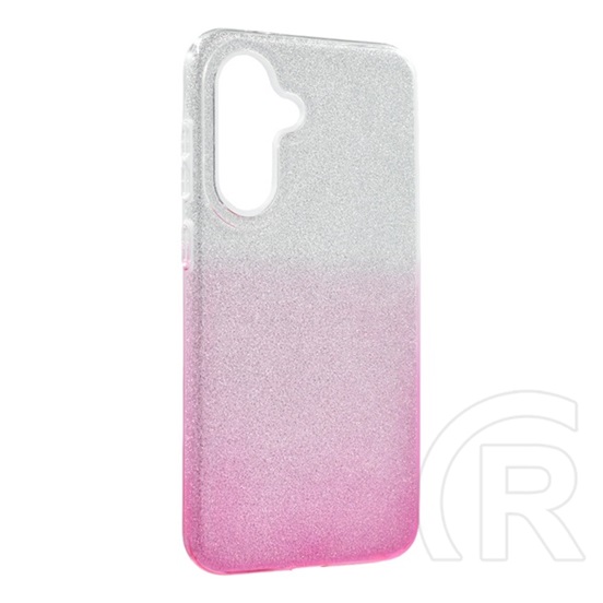 Gigapack Samsung Galaxy S25 FE (SM-S731) szilikon telefonvédő (műanyag belső, csillogó hátlap) átlátszó/rózsaszín