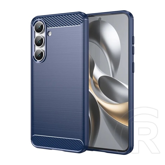 Gigapack Samsung Galaxy S25 FE (SM-S731) szilikon védő (ütésálló, légpárnás sarok, szálcsiszolt, karbon minta) sötétkék