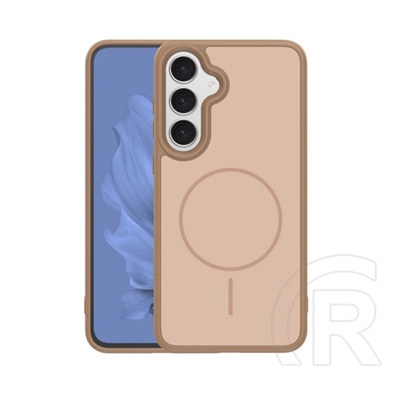 Gigapack Samsung Galaxy S25 FE (SM-S731) szilikon védő ( ütésállóság, légpárnás sarok, kameravédő, magsafe) barna