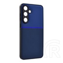 Gigapack Samsung Galaxy S25 FE (SM-S731) szilikon védő (ütésállóság, mágneses, bőr hatású hátlap, csíkos) sötétkék