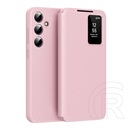 Gigapack Samsung Galaxy S25 FE (SM-S731) tok álló (aktív flip, oldalra nyíló, smart view cover) rózsaszín