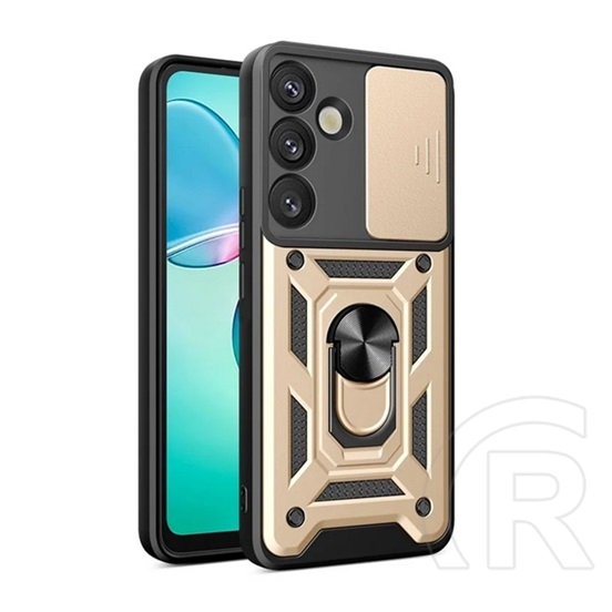 Gigapack Samsung Galaxy S25 Plus (SM-S936) defender szilikon telefonvédő (ütésállóság, tartógyűrű, kameravédő) arany
