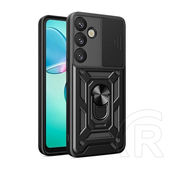 Gigapack Samsung Galaxy S25 Plus (SM-S936) defender szilikon telefonvédő (ütésállóság, tartógyűrű, kameravédő) fekete