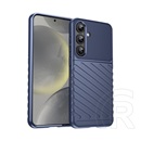 Gigapack Samsung Galaxy S25 Plus (SM-S936) szilikon telefonvédő (ütésállóság, csíkos, dombor minta) sötétkék