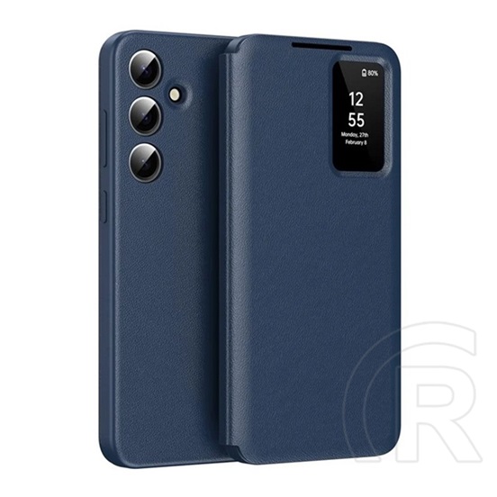 Gigapack Samsung Galaxy S25 Plus (SM-S936) tok álló (aktív flip, oldalra nyíló, smart view cover) sötétkék