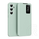 Gigapack Samsung Galaxy S25 Plus (SM-S936) tok álló (aktív flip, oldalra nyíló, smart view cover) világoszöld