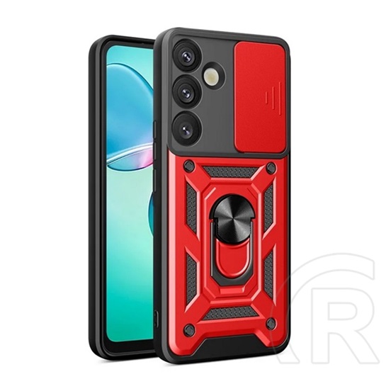Gigapack Samsung Galaxy S25 (SM-S931) defender szilikon telefonvédő (ütésállóság, tartógyűrű, kameravédő) piros