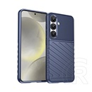 Gigapack Samsung Galaxy S25 (SM-S931) szilikon telefonvédő (ütésállóság, csíkos, dombor minta) sötétkék