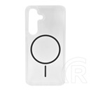 Gigapack Samsung Galaxy S25 (SM-S931)  szilikon védő (ultravékony, műanyag hátlap, magsafe, légpárnás sarok) sötétszürke