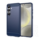 Gigapack Samsung Galaxy S25 (SM-S931) szilikon védő (ütésálló, légpárnás sarok, szálcsiszolt, karbon minta) sötétkék