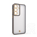 Gigapack Samsung Galaxy S25 (SM-S931) szilikon védő (ütésállóság, matt, műanyag hátlap, kameravédő) arany/sötétkék