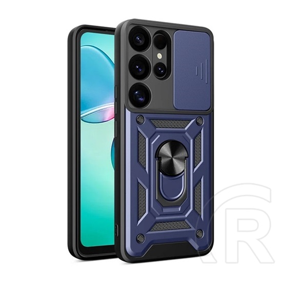 Gigapack Samsung Galaxy S25 Ultra (SM-S938) defender szilikon telefonvédő (ütésállóság, tartógyűrű, kameravédő) sötétkék