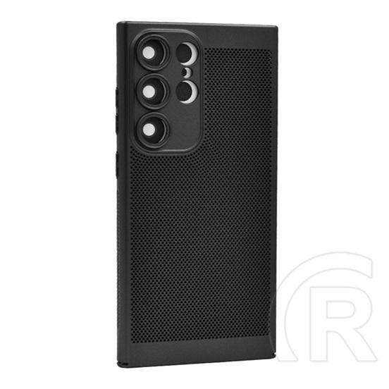 Gigapack Samsung Galaxy S25 Ultra (SM-S938) műanyag telefonvédő (légáteresztő, lyukacsos, kameravédő) fekete