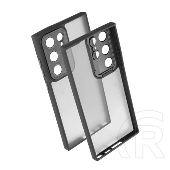 Gigapack Samsung Galaxy S25 Ultra (SM-S938) szilikon telefonvédő (ütésállóság, akril hátlap, kameravédő) fekete