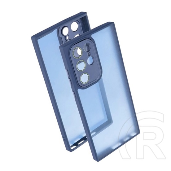 Gigapack Samsung Galaxy S25 Ultra (SM-S938) szilikon telefonvédő (ütésállóság, akril hátlap, kameravédő) sötétkék