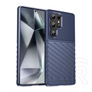 Gigapack Samsung Galaxy S25 Ultra (SM-S938) szilikon telefonvédő (ütésállóság, csíkos, dombor minta) sötétkék