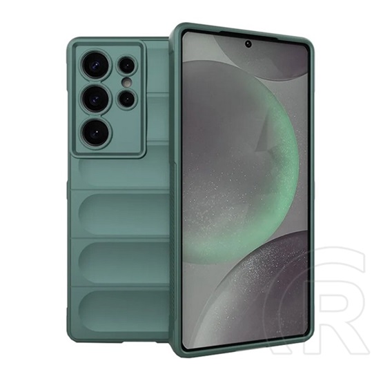 Gigapack Samsung Galaxy S25 Ultra (SM-S938) szilikon telefonvédő (ütésállóság, kameravédő, 3d) sötétzöld