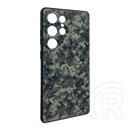 Gigapack Samsung Galaxy S25 Ultra (SM-S938) szilikon telefonvédő (ütésállóság, kameravédő, terep minta) sötétzöld