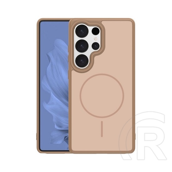 Gigapack Samsung Galaxy S25 Ultra (SM-S938) szilikon védő ( ütésállóság, légpárnás sarok, kameravédő, magsafe) barna