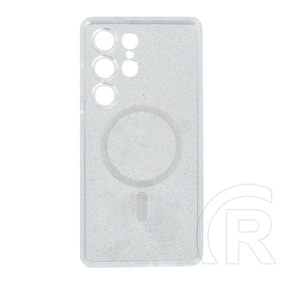 Gigapack Samsung Galaxy S25 Ultra (SM-S938) szilikon védő (ütésállóság, légpárnás sarok, magsafe, csillámporos) átlátszó