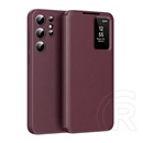 Gigapack Samsung Galaxy S25 Ultra (SM-S938) tok álló (aktív flip, oldalra nyíló, smart view cover) bordó
