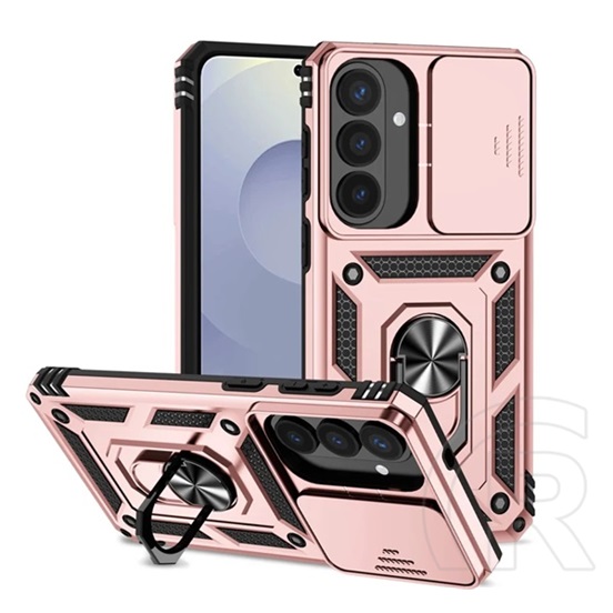 Gigapack Samsung Galaxy S26 Plus (SM-S947) defender szilikon védő (ütésálló, tartógyűrű, kameravédő) rozéarany