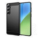 Gigapack Samsung Galaxy S26 Plus (SM-S947) szilikon védő (ütésálló, légpárnás, szálcsiszolt, karbon minta) fekete