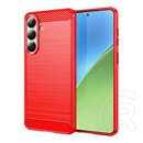 Gigapack Samsung Galaxy S26 Plus (SM-S947) szilikon védő (ütésálló, légpárnás, szálcsiszolt, karbon minta) piros