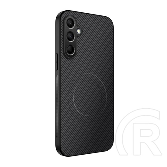 Gigapack Samsung Galaxy S26 (SM-S942) szilikon telefonvédő (műanyag hátlap, karbon minta, mágneses) fekete