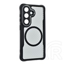 Gigapack Samsung Galaxy S26 (SM-S942) szilikon védő (ütésálló, légpárnás, kameravédő, karbon minta, magsafe) fekete