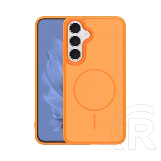 Gigapack Samsung Galaxy S26 (SM-S942) szilikon védő ( ütésállóság, légpárnás sarok, kameravédő, magsafe) narancssárga