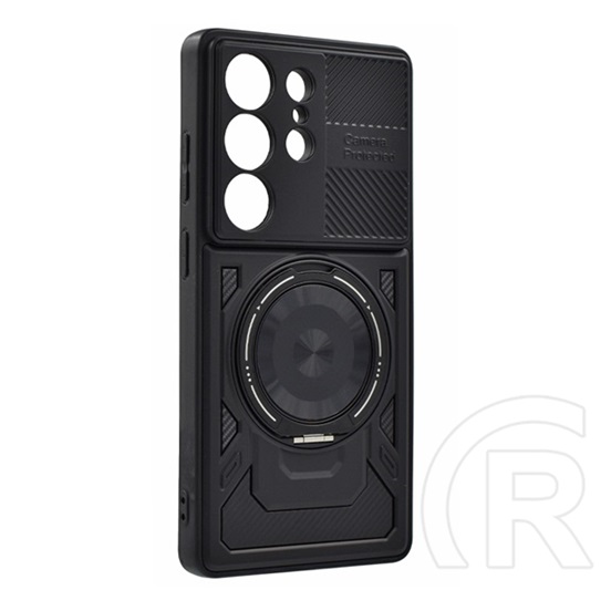 Gigapack Samsung Galaxy S26 Ultra (SM-S948) defender szilikon telefonvédő (ütésállóság, tartógyűrű, mágneses) fekete